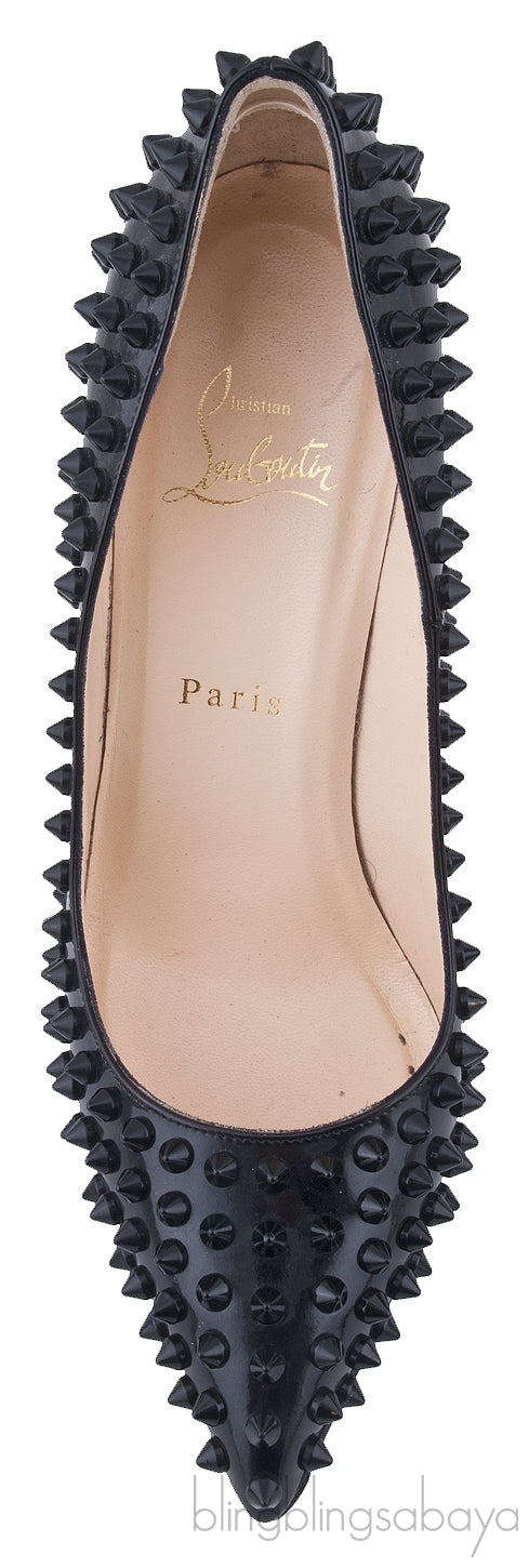 Pigalle Spikes Black Patent Pump