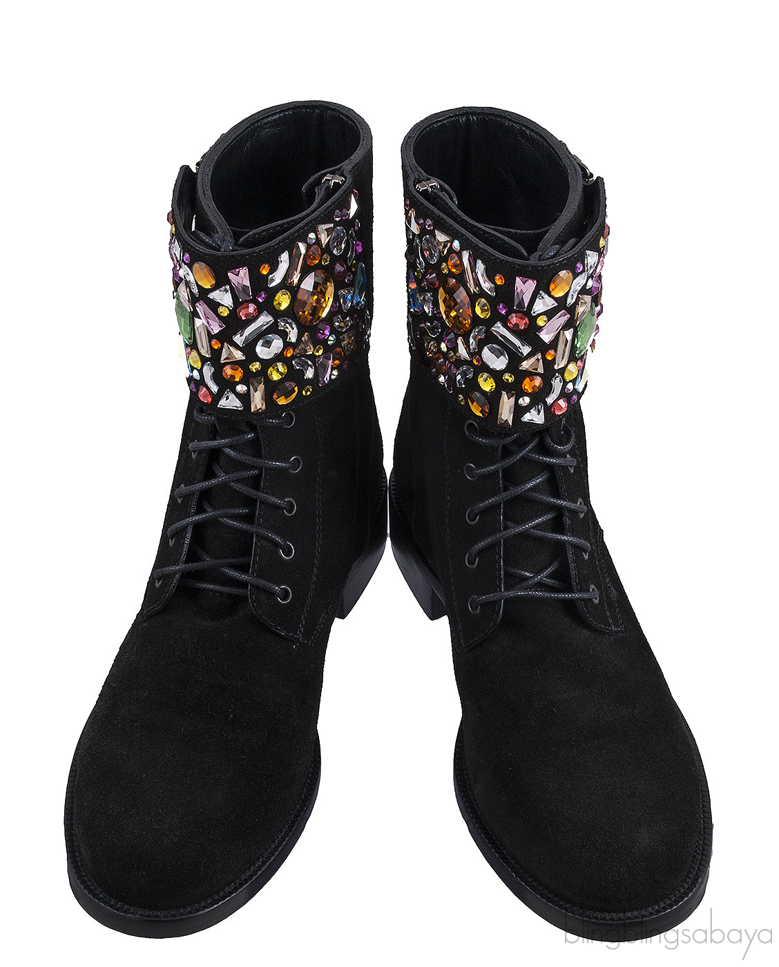 Jewelled Suede Ankle Boots