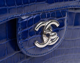Chanel Classic Blue Crocodile Jumbo Flap Bag