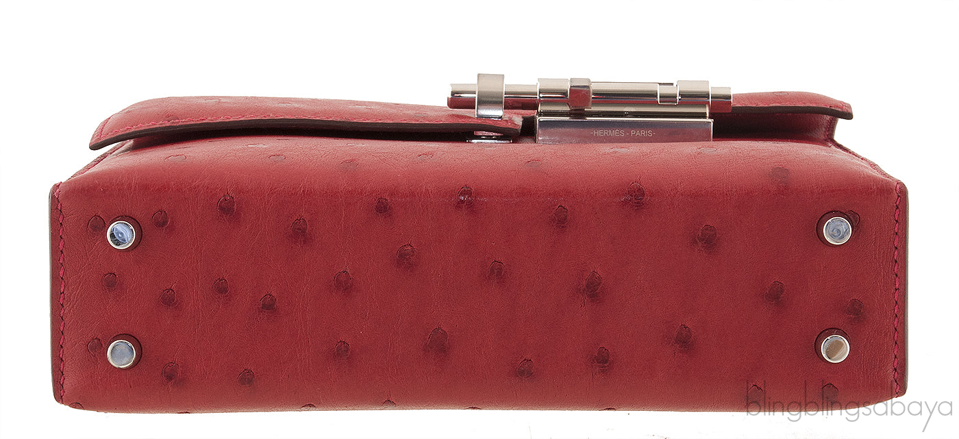 Verrou Chaine Mini Ostrich Bag