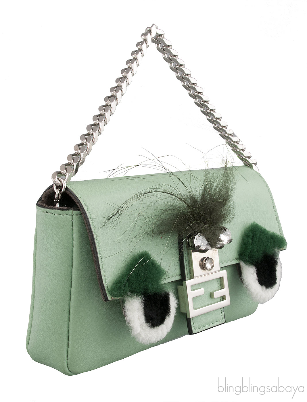 Green Micro Baguette Monster Bag