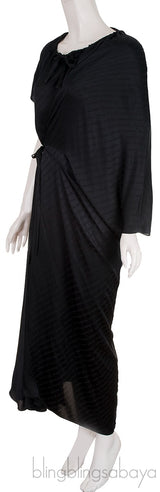 Logo-print Asymmetric Wrap Dress Black