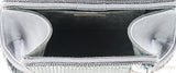 Grey Satin Metal Mesh Clutch
