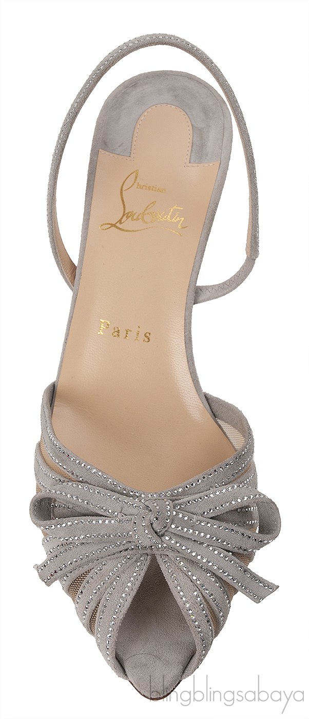 Suede Mesh Embellished Araborda 70 Slingback Sandals