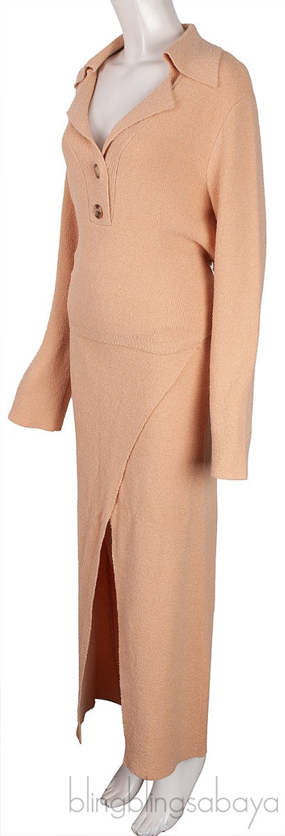 Rosalie Open Back Top and Wrap Effect Midi Skirt