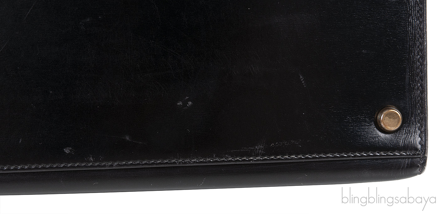 Vintage Kelly 32 Black Box Sellier GHW