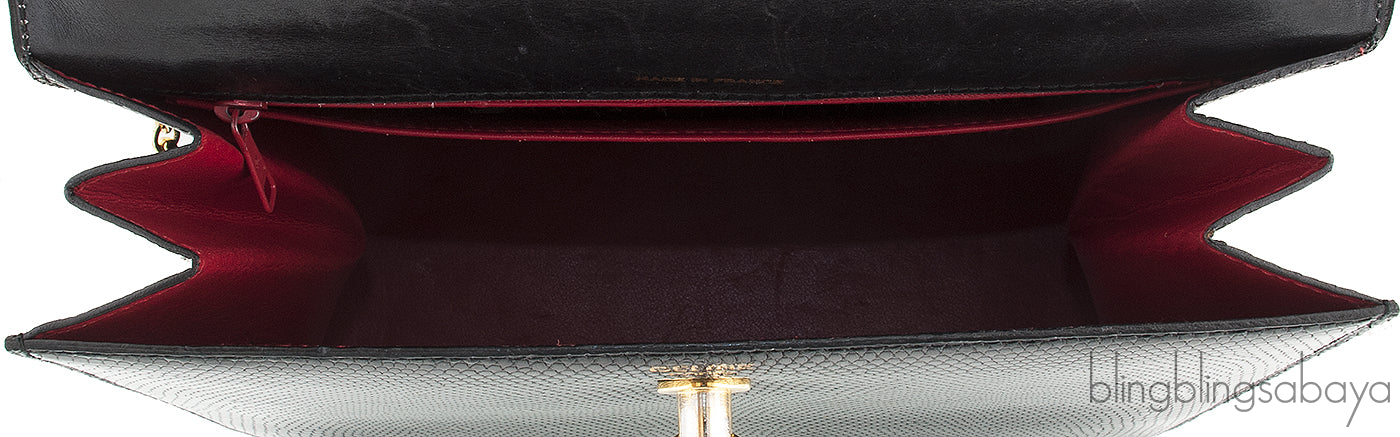 Vintage Black Lizard Top Handle Bag