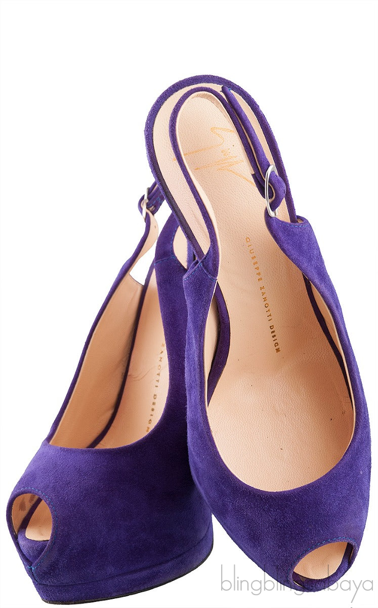 Purple Suede Slingback Pump