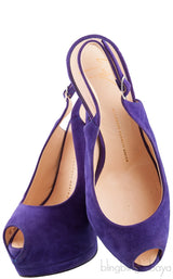 Purple Suede Slingback Pump