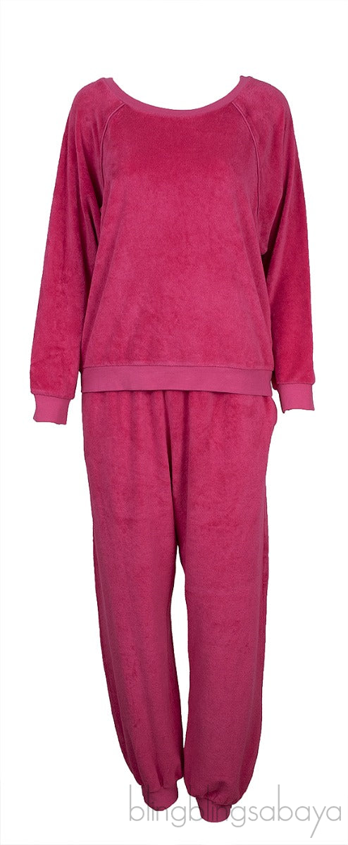 Fuchsia Raglan Sweatshirt & Track Pants
