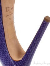 Purple Snakeskin Peep Toe Pump