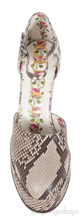 Gucci Natural Python Slingback Heels