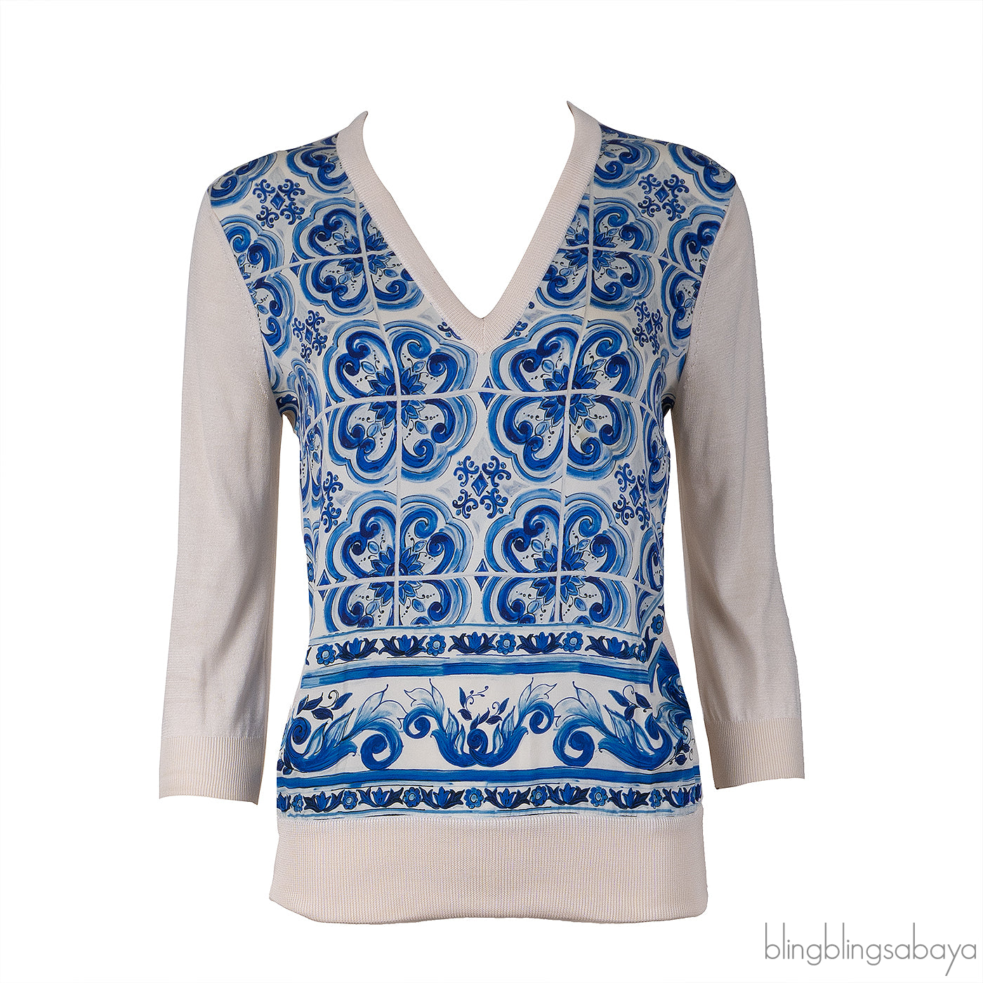Dolce & Gabbana Blue & White Sweater