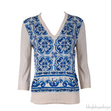 Dolce & Gabbana Blue & White Sweater
