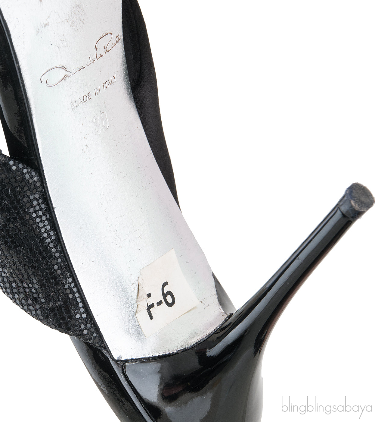 Glen Black Satin Mules