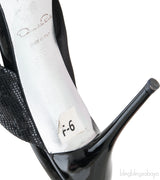 Glen Black Satin Mules