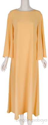 Yellow Cotton Blend Kaftan Dress