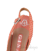 Orange Python Slingback Heels