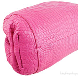 The Pouch Crocodile Pink Clutch