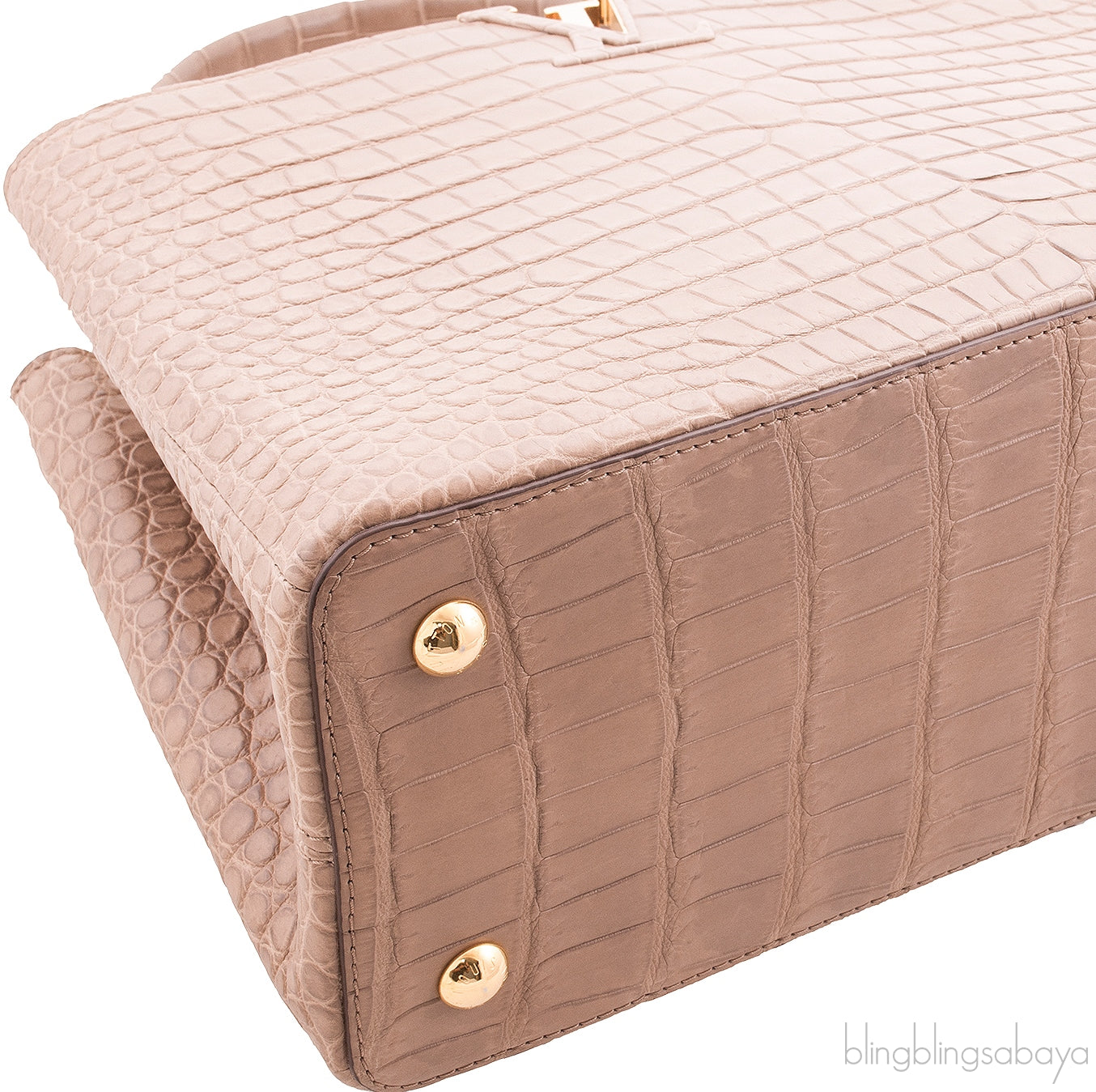 Taupe Capucines Crocodile MM