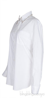 Crystal Embellished White Shirt