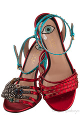 Crystal Hand Applique Emb. Sandals