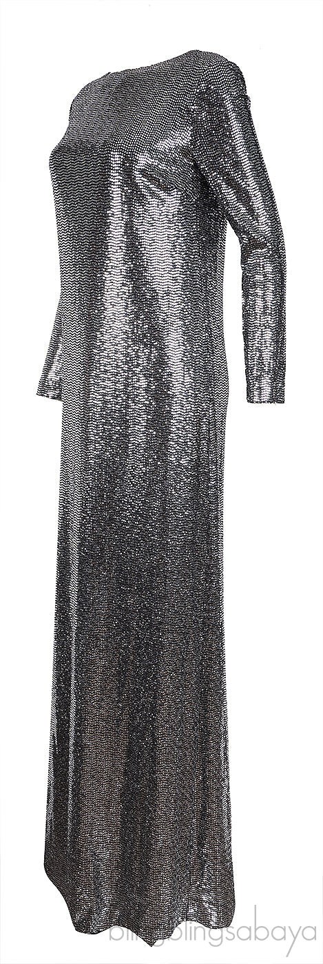 Gucci Silver Glitter Maxi Dress