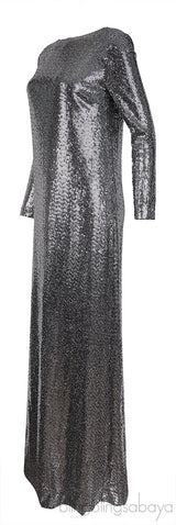 Gucci Silver Glitter Maxi Dress
