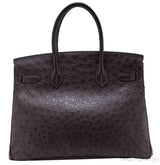 Birkin 30 Choco Brown Ostrich PHW