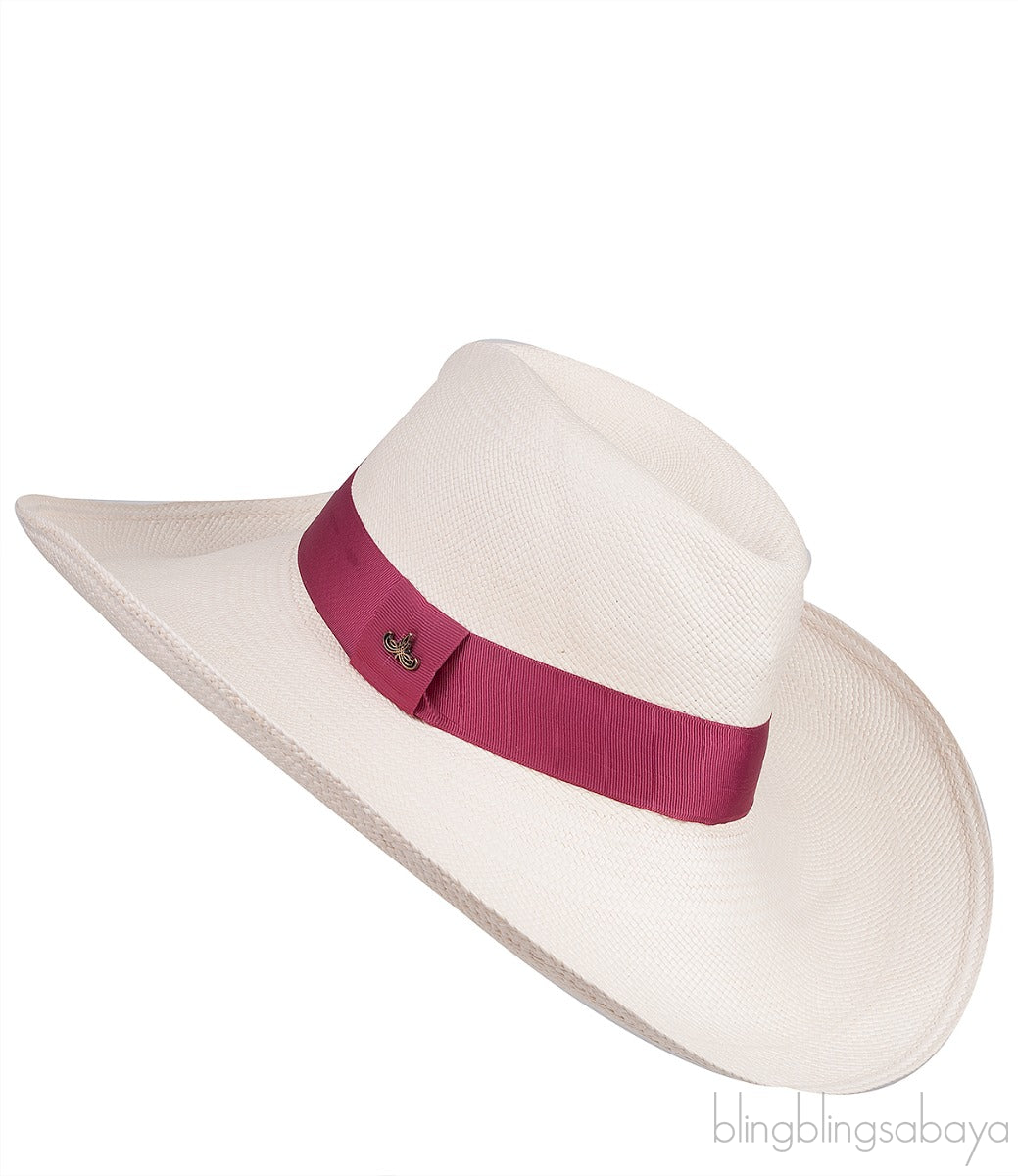 Large Brim Maroon Band Hat