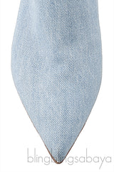 Gianvito Rossi Blue Denim Pointed Toe Boots 39