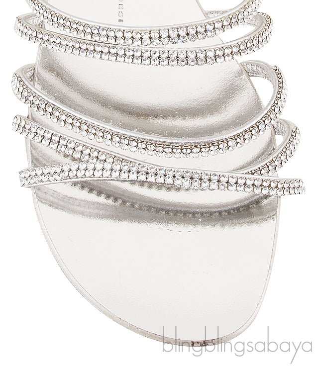 Silver Crystal Sandals