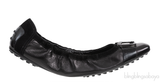Tod\'s Black Loafer Elastic Ballet Flat