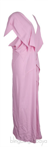 Lorre Cape-effect Ruffled Crepe Gown