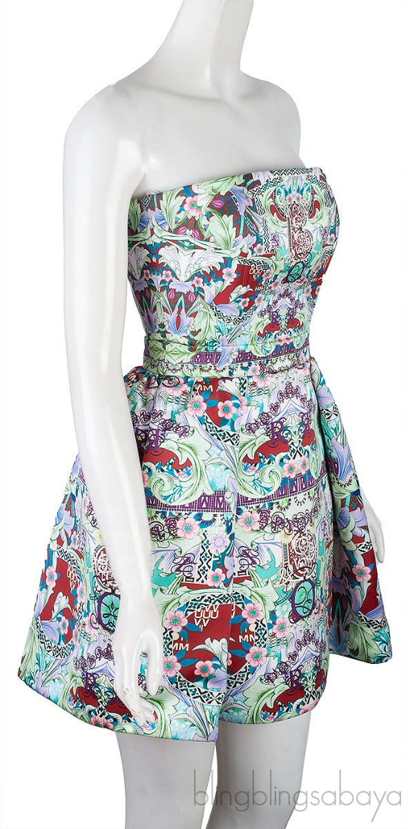 Floral Print Tube Mini Dress