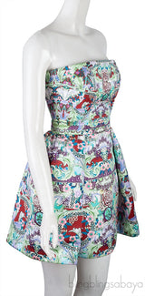 Floral Print Tube Mini Dress