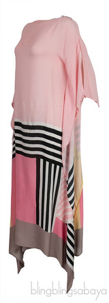 Pink Printed Kaftan Dress
