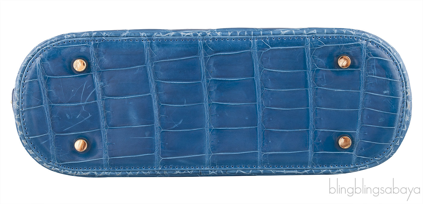 Treasure Chest Blue Crocodile Bag