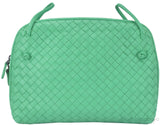 Green Intrecciatio Clutch Crossbody Bag