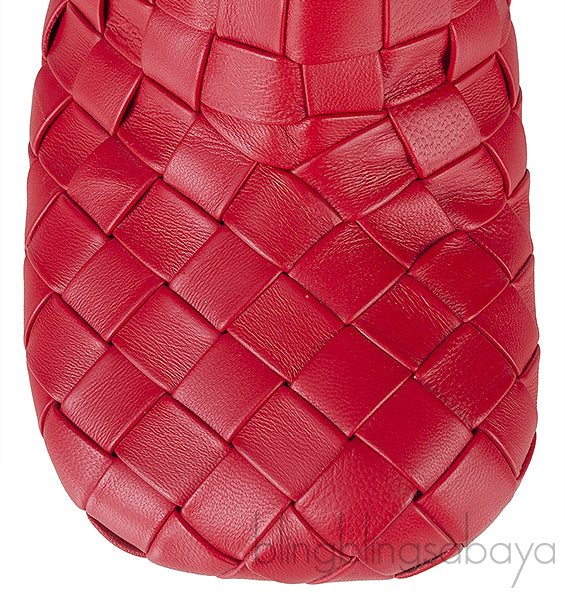 Bottega Veneta Red Bold Intrecciato Mule