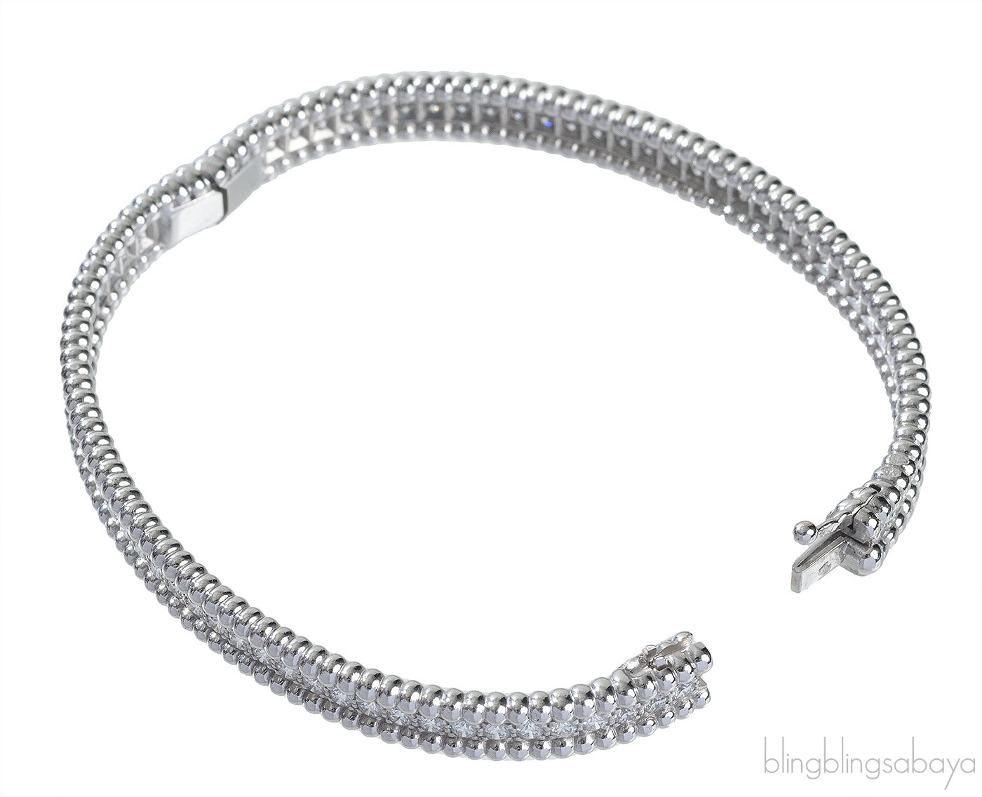 Perlee Diamond White Gold Bracelet One Row