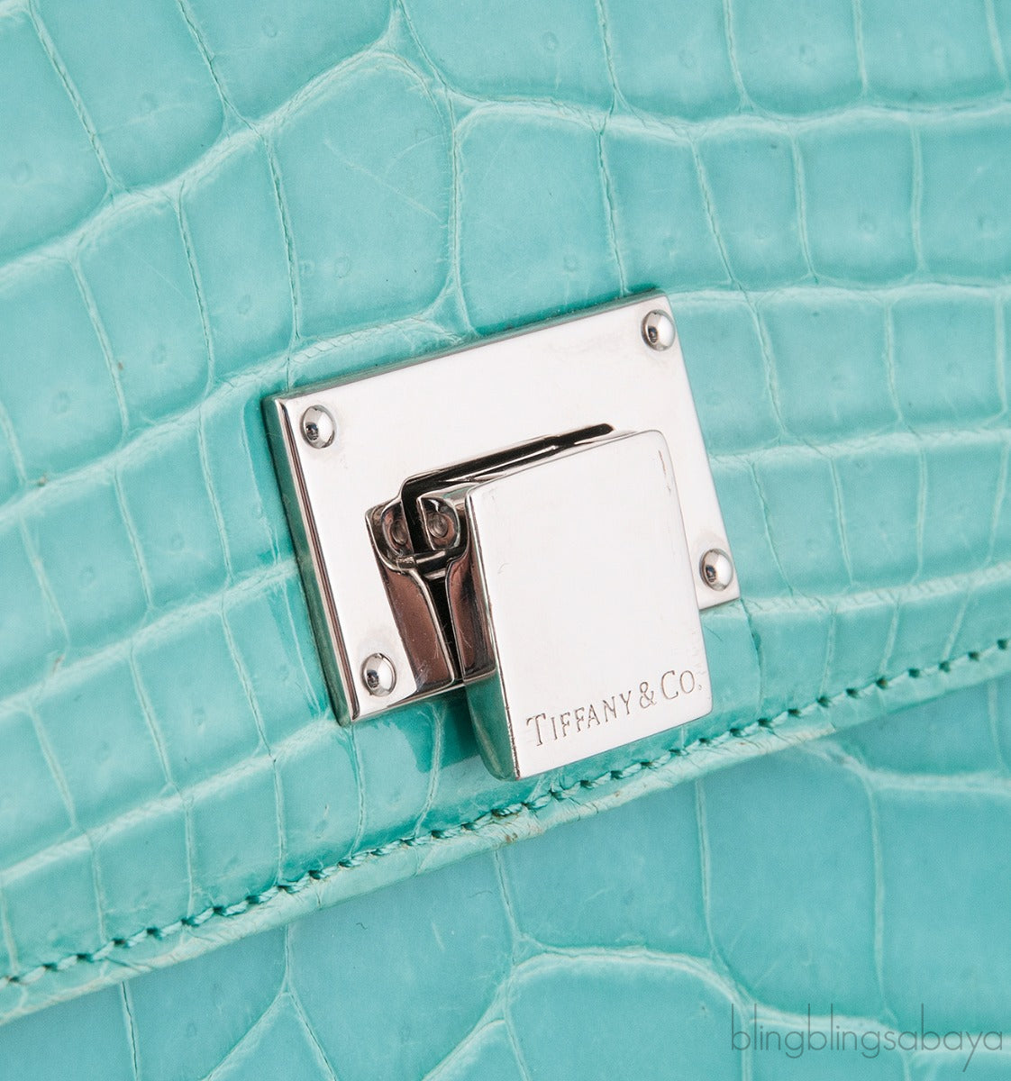 Tiffany Blue Cornelia Lunch Box Crocodile Bag