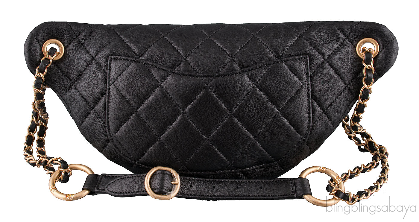 Lambskin Quilted Chain Belt Bag