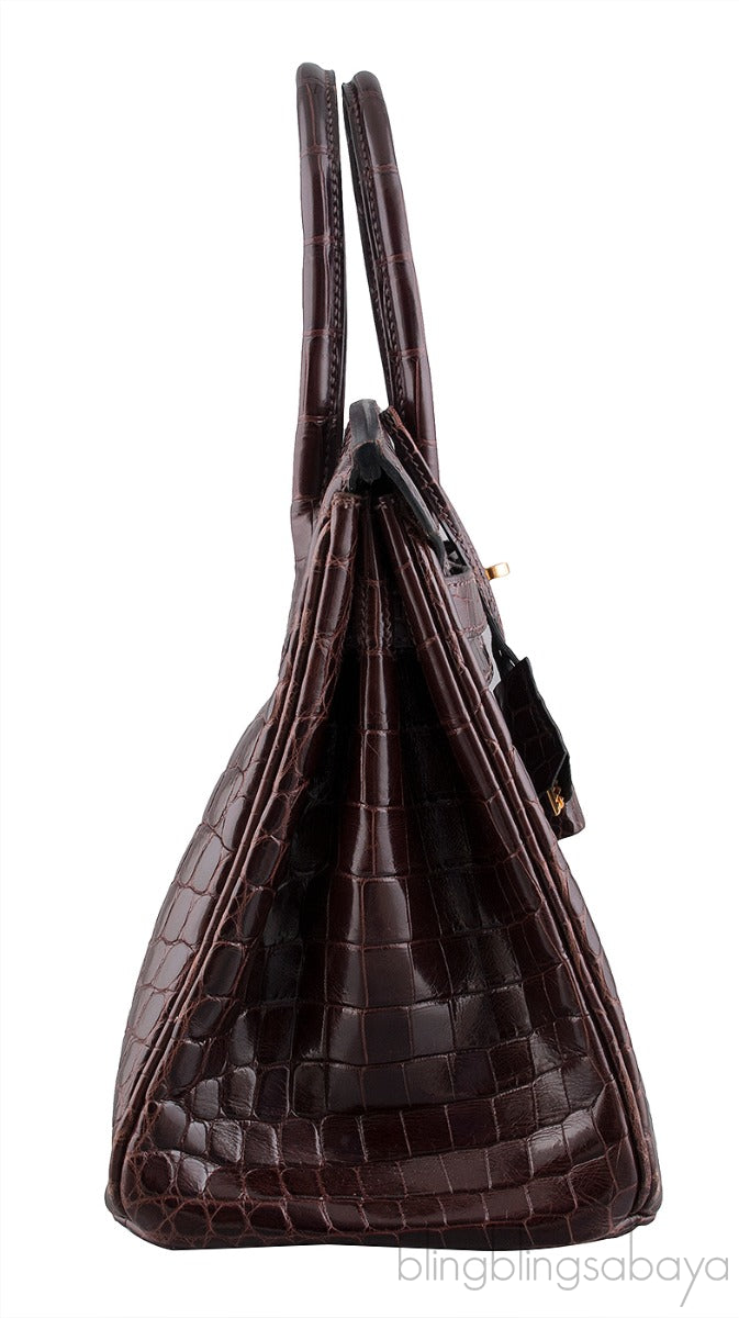 Birkin 30 Dark Brown Crocodile