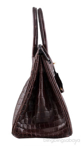 Birkin 30 Dark Brown Crocodile