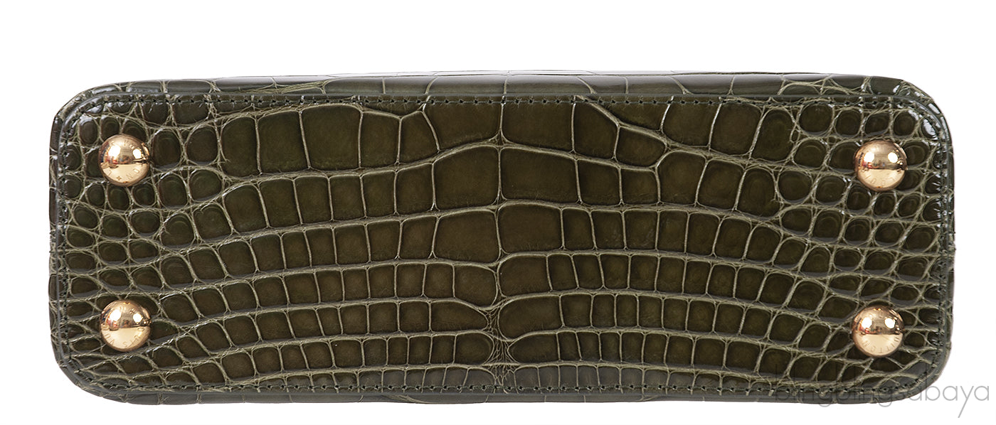 Capucines BB Crocodile Kaki Bag