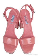 Patent Leather Platform Slingback Sandals 38
