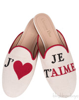 Dior Je T'aime Canvas Mules Beige