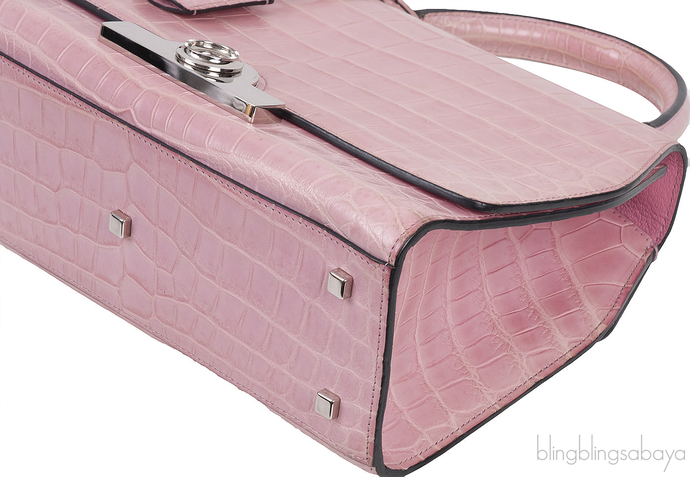 Moynat Rejane PM Pink Nilo Crocodile