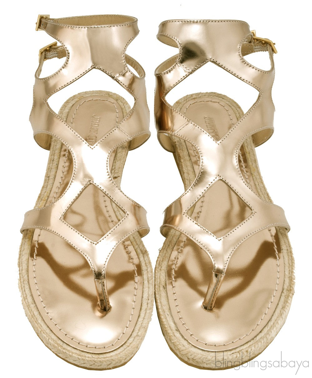 Metallic Gold Gladiator Sandals